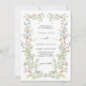 Elegante kleurrijke lente Wildflower bruiloft Kaart (Voorkant)