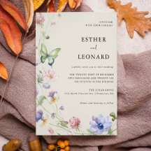 Elegante kleurrijke lente Wildflower bruiloft