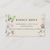 Elegante kleurrijke lente Wildflower bruiloft webs Informatiekaartje (Voorkant)