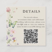 Elegante kleurrijke lente Wildflower QR Code Detai Informatiekaartje (Voorkant)