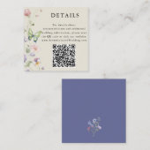 Elegante kleurrijke lente Wildflower QR Code Detai Informatiekaartje (Voorkant / Achterkant)