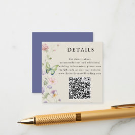 Elegante kleurrijke lente Wildflower QR Code Detai Informatiekaartje