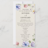 Elegante kleurrijke lente Wildflower Wedding Progr (Voorkant)