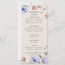 Elegante kleurrijke lente Wildflower Wedding Progr