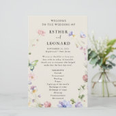 Elegante kleurrijke lente Wildflower Wedding Progr (Staand voorkant)