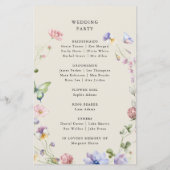 Elegante kleurrijke lente Wildflower Wedding Progr (Achterkant)