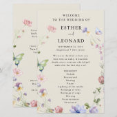 Elegante kleurrijke lente Wildflower Wedding Progr (Voorkant / Achterkant)