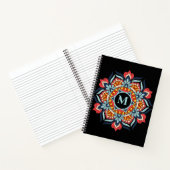 Elegante kleurrijke mandala bloeien monogram notitieboek (Binnen)