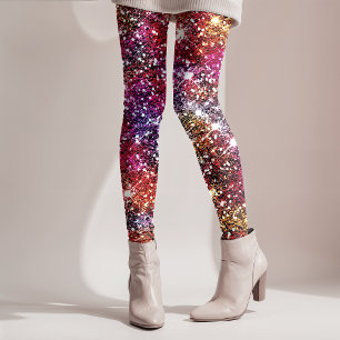 Elegante kleurrijke nepgloer monogram Leggings