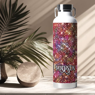 Elegante kleurrijke nepgloer monogram waterfles