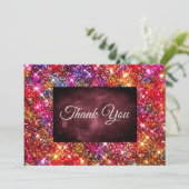 Elegante kleurrijke nepsieraden Glitter Bedankkaart (Staand voorkant)