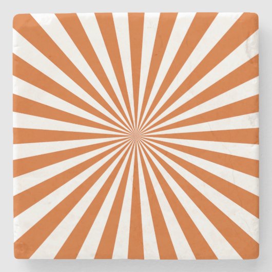 Elegante kleurrijke oranje bruine zonneschijn geom stenen onderzetter (Voorkant)