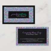 Elegante Kleurrijke Paarse Tint Glitter & Sparkles Visitekaartje (Voorkant / Achterkant)