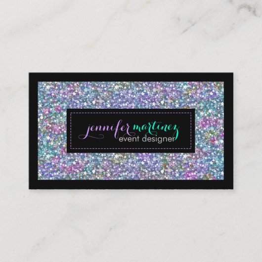 Elegante Kleurrijke Paarse Tint Glitter & Sparkles Visitekaartje (Voorkant)