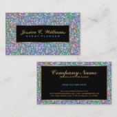 Elegante Kleurrijke Paarse Tint Glitter & Sparkles Visitekaartje (Voorkant / Achterkant)