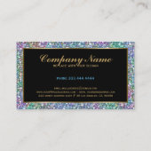 Elegante Kleurrijke Paarse Tint Glitter & Sparkles Visitekaartje (Achterkant)