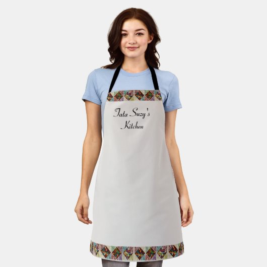 Elegante kleurrijke Palestijnse Tatez Schort (Gedragen)