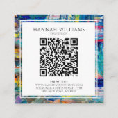 Elegante Kleurrijke QR Code Abstracte Patroonschil Vierkante Visitekaartje (Achterkant)