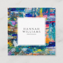 Elegante Kleurrijke QR Code Abstracte Patroonschil Vierkante Visitekaartje