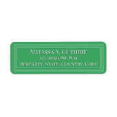 Elegante Kleurrijke Rand Aangepaste Bosgroen Etiket (Voorkant)
