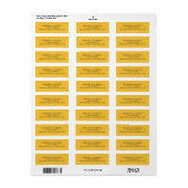 Elegante Kleurrijke Rand Aangepaste Mosterdgeel Etiket (Full Sheet)