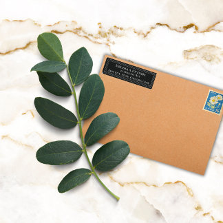 Elegante Kleurrijke Rand Persoonlijk Zwart Retour Etiket