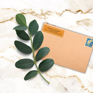 Elegante Kleurrijke Rand Persoonlijke Diep Oranje Etiket