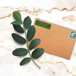 Elegante Kleurrijke Rand Persoonlijke Olijfgroen Etiket