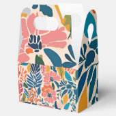 Elegante kleurrijke Retro  Bloemen Bedankdoosjes (Geopend)