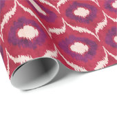 Elegante kleurrijke rode en paarse ikat cadeaupapier (Rol Hoek)