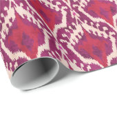 Elegante kleurrijke rode en paarse ikat cadeaupapier (Rol Hoek)