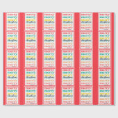 Elegante Kleurrijke Rode Gouden Sterren Vrolijke K Cadeaupapier (Vlak)