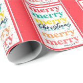 Elegante Kleurrijke Rode Gouden Sterren Vrolijke K Cadeaupapier (Rol Hoek)