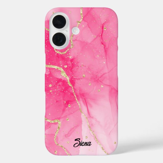 Elegante kleurrijke, roze, Paarse gemarmerde aange Case-Mate iPhone Case (Achterkant)