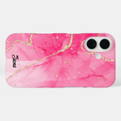 Elegante kleurrijke, roze, Paarse gemarmerde aange Case-Mate iPhone Case (Achterkant (horizontaal))