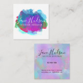 Elegante Kleurrijke Spatdesign Vierkante Visitekaartje (Voorkant / Achterkant)