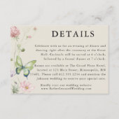 Elegante Kleurrijke Spring Wildflower Wedding Deta Informatiekaartje (Voorkant)