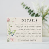 Elegante Kleurrijke Spring Wildflower Wedding Deta Informatiekaartje (Staand voorkant)