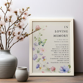 Elegante kleurrijke Spring Wildflower Wedding Post Foto Afdruk