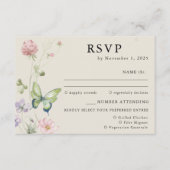 Elegante Kleurrijke Spring Wildflower Wedding RSVP Informatiekaartje (Voorkant)