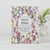 Elegante kleurrijke stenen moderne foto bruiloft kaart (Staand voorkant)