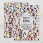 Elegante kleurrijke stenen moderne foto bruiloft kaart (Voorkant / Achterkant)