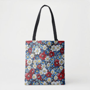 Elegante Kleurrijke Stijlvolle Chic Moderne Bloem Tote Bag