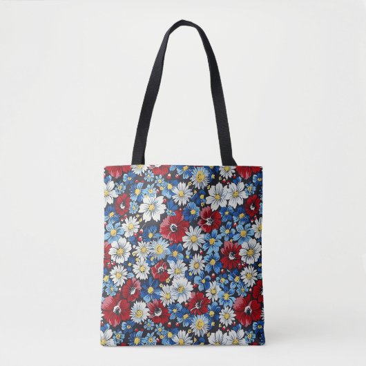 Elegante Kleurrijke Stijlvolle Chic Moderne Bloeme Tote Bag (Voorkant)