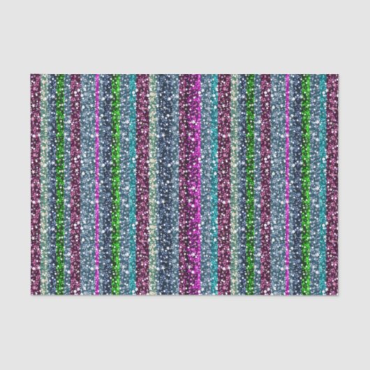 Elegante kleurrijke strepen Glitter Tissuepapier (Voorkant)