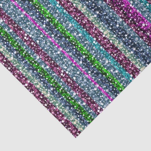 Elegante kleurrijke strepen Glitter Tissuepapier (Detail)