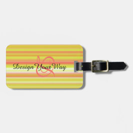 Elegante kleurrijke strepen Modern Monogrammed Bagagelabel