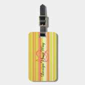 Elegante kleurrijke strepen Modern Monogrammed Bagagelabel (Voorkant verticaal)