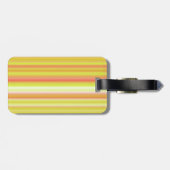 Elegante kleurrijke strepen Modern Monogrammed Bagagelabel (Achterkant horizontaal)