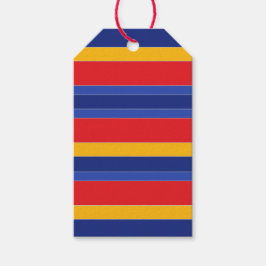 Elegante kleurrijke strepen, rood blauw, geel en z cadeaulabel